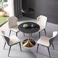 Round Two-Color Dining Table Sintered Stone Table Luxury with Tulip Base Clearhalo ' dining_table' 'Dining Tables & Seating' 'Dining Tables' 'furn' 'furn_dining_table' 'Furniture' 'furniture_dining_table' 'Kitchen & Dining Furniture' 'kitchen&dining_furn' 'kitchen' 'kitchen_dining_table' 3816111