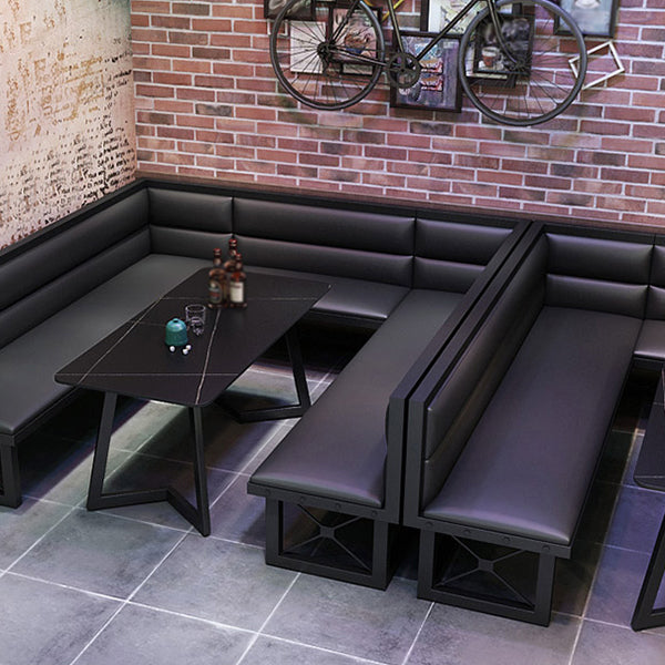 Industrial Sintered Stone Dinner Room Kitchen Table Black Metal Base Table for Dinning Room Clearhalo ' dining_table' 'Dining Tables & Seating' 'Dining Tables' 'furn' 'furn_dining_table' 'Furniture' 'furniture_dining_table' 'Kitchen & Dining Furniture' 'kitchen&dining_furn' 'kitchen' 'kitchen_dining_table' 3816112