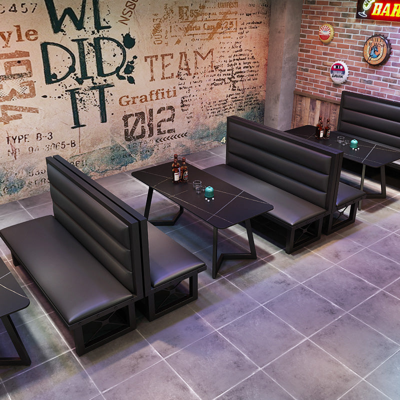 Industrial Sintered Stone Dinner Room Kitchen Table Black Metal Base Table for Dinning Room Clearhalo ' dining_table' 'Dining Tables & Seating' 'Dining Tables' 'furn' 'furn_dining_table' 'Furniture' 'furniture_dining_table' 'Kitchen & Dining Furniture' 'kitchen&dining_furn' 'kitchen' 'kitchen_dining_table' 3816123