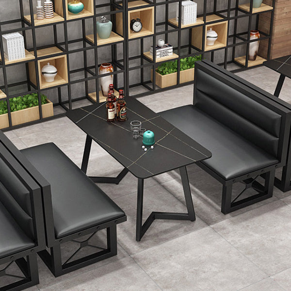 Industrial Sintered Stone Dinner Room Kitchen Table Black Metal Base Table for Dinning Room Clearhalo ' dining_table' 'Dining Tables & Seating' 'Dining Tables' 'furn' 'furn_dining_table' 'Furniture' 'furniture_dining_table' 'Kitchen & Dining Furniture' 'kitchen&dining_furn' 'kitchen' 'kitchen_dining_table' 3816126