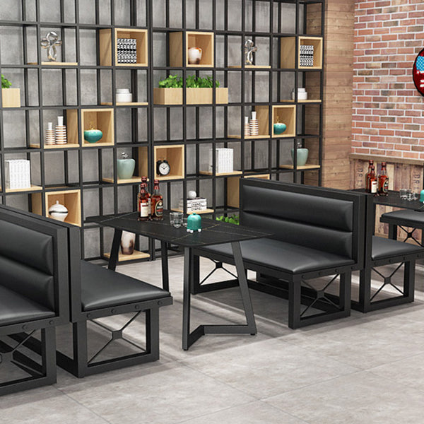 Industrial Sintered Stone Dinner Room Kitchen Table Black Metal Base Table for Dinning Room Clearhalo ' dining_table' 'Dining Tables & Seating' 'Dining Tables' 'furn' 'furn_dining_table' 'Furniture' 'furniture_dining_table' 'Kitchen & Dining Furniture' 'kitchen&dining_furn' 'kitchen' 'kitchen_dining_table' 3816127