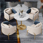 Round Tulip Base Dinette Table Traditional Luxury Stone Dining Room Collection Clearhalo ' dining_table' 'Dining Tables & Seating' 'Dining Tables' 'furn' 'furn_dining_table' 'Furniture' 'furniture_dining_table' 'Kitchen & Dining Furniture' 'kitchen&dining_furn' 'kitchen' 'kitchen_dining_table' 3816128