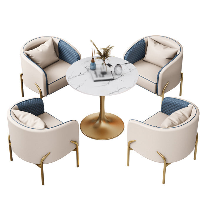Round Tulip Base Dinette Table Traditional Luxury Stone Dining Room Collection Clearhalo ' dining_table' 'Dining Tables & Seating' 'Dining Tables' 'furn' 'furn_dining_table' 'Furniture' 'furniture_dining_table' 'Kitchen & Dining Furniture' 'kitchen&dining_furn' 'kitchen' 'kitchen_dining_table' 3816136