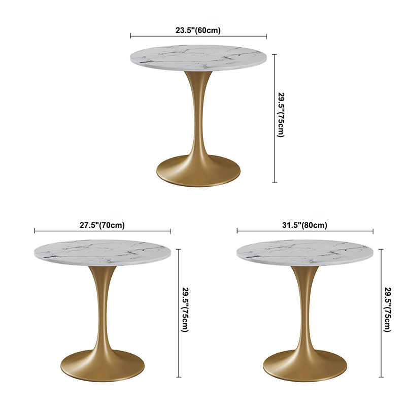 Round Tulip Base Dinette Table Traditional Luxury Stone Dining Room Collection Clearhalo ' dining_table' 'Dining Tables & Seating' 'Dining Tables' 'furn' 'furn_dining_table' 'Furniture' 'furniture_dining_table' 'Kitchen & Dining Furniture' 'kitchen&dining_furn' 'kitchen' 'kitchen_dining_table' 3816137