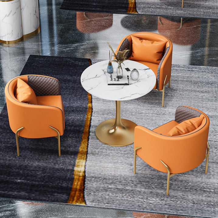 Round Tulip Base Dinette Table Traditional Luxury Stone Dining Room Collection Clearhalo ' dining_table' 'Dining Tables & Seating' 'Dining Tables' 'furn' 'furn_dining_table' 'Furniture' 'furniture_dining_table' 'Kitchen & Dining Furniture' 'kitchen&dining_furn' 'kitchen' 'kitchen_dining_table' 3816138
