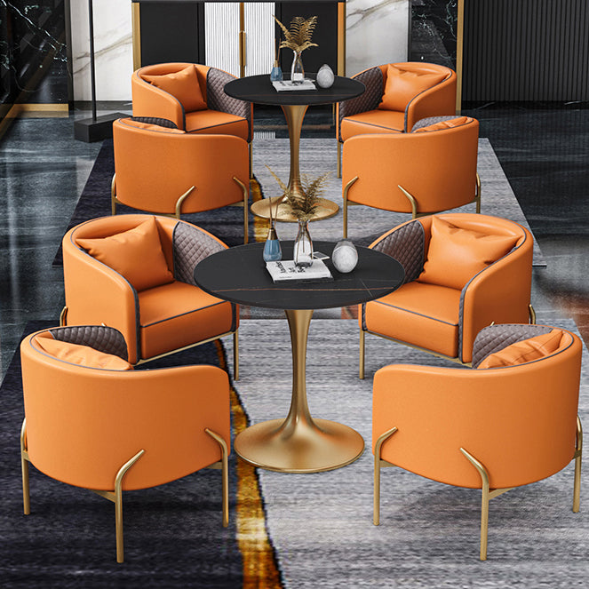 Round Tulip Base Dinette Table Traditional Luxury Stone Dining Room Collection Clearhalo ' dining_table' 'Dining Tables & Seating' 'Dining Tables' 'furn' 'furn_dining_table' 'Furniture' 'furniture_dining_table' 'Kitchen & Dining Furniture' 'kitchen&dining_furn' 'kitchen' 'kitchen_dining_table' 3816139