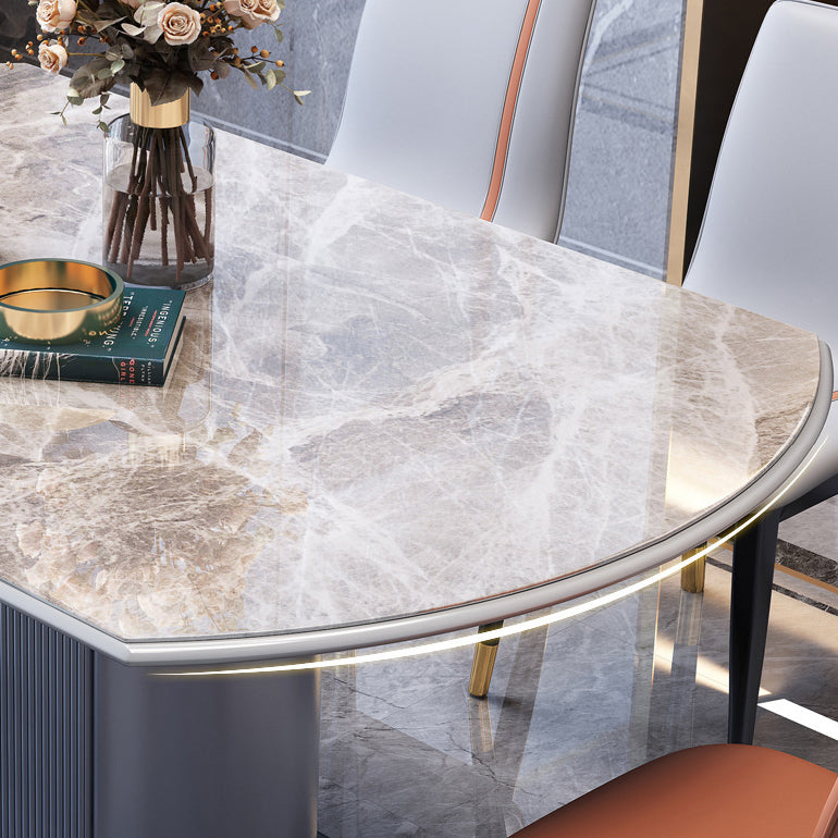 Extendable Round Dining Table Modern Adjustable Sintered Stone Top Table with Storage Pedestal Clearhalo ' dining_table' 'Dining Tables & Seating' 'Dining Tables' 'furn' 'furn_dining_table' 'Furniture' 'furniture_dining_table' 'Kitchen & Dining Furniture' 'kitchen&dining_furn' 'kitchen' 'kitchen_dining_table' 3816149