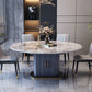 Extendable Round Dining Table Modern Adjustable Sintered Stone Top Table with Storage Pedestal Clearhalo ' dining_table' 'Dining Tables & Seating' 'Dining Tables' 'furn' 'furn_dining_table' 'Furniture' 'furniture_dining_table' 'Kitchen & Dining Furniture' 'kitchen&dining_furn' 'kitchen' 'kitchen_dining_table' 3816154