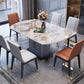 Extendable Round Dining Table Modern Adjustable Sintered Stone Top Table with Storage Pedestal Clearhalo ' dining_table' 'Dining Tables & Seating' 'Dining Tables' 'furn' 'furn_dining_table' 'Furniture' 'furniture_dining_table' 'Kitchen & Dining Furniture' 'kitchen&dining_furn' 'kitchen' 'kitchen_dining_table' 3816155