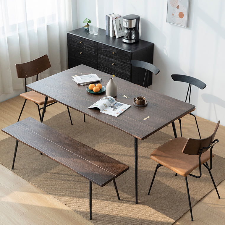 Oak Solid Wood Dining Table Traditional Luxury Dining Site Table with 4-foot Clearhalo ' dining_table' 'Dining Tables & Seating' 'Dining Tables' 'furn' 'furn_dining_table' 'Furniture' 'furniture_dining_table' 'Kitchen & Dining Furniture' 'kitchen&dining_furn' 'kitchen' 'kitchen_dining_table' 3816170