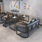 Industrial Sintered Stone Dinner Room Kitchen Table Black Sled Base Table for Dinning Room Clearhalo ' dining_table' 'Dining Tables & Seating' 'Dining Tables' 'furn' 'furn_dining_table' 'Furniture' 'furniture_dining_table' 'Kitchen & Dining Furniture' 'kitchen&dining_furn' 'kitchen' 'kitchen_dining_table' 3816173