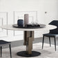 Modern Standard Round Shape Dining Table Sintered Stone Kitchen Dining Table with Pedestal Base White Gold Without Chairs Clearhalo ' dining_table' 'Dining Tables & Seating' 'Dining Tables' 'furn' 'furn_dining_table' 'Furniture' 'furniture_dining_table' 'Kitchen & Dining Furniture' 'kitchen&dining_furn' 'kitchen' 'kitchen_dining_table' 3816186