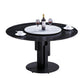 Modern Standard Round Shape Dining Table Sintered Stone Kitchen Dining Table with Pedestal Base Black Black Without Chairs Clearhalo ' dining_table' 'Dining Tables & Seating' 'Dining Tables' 'furn' 'furn_dining_table' 'Furniture' 'furniture_dining_table' 'Kitchen & Dining Furniture' 'kitchen&dining_furn' 'kitchen' 'kitchen_dining_table' 3816190