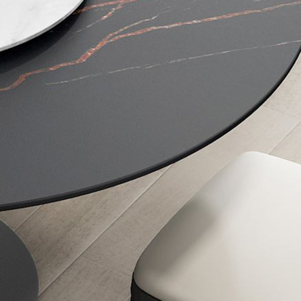 Modern Standard Round Shape Dining Table Sintered Stone Kitchen Dining Table with Pedestal Base Clearhalo ' dining_table' 'Dining Tables & Seating' 'Dining Tables' 'furn' 'furn_dining_table' 'Furniture' 'furniture_dining_table' 'Kitchen & Dining Furniture' 'kitchen&dining_furn' 'kitchen' 'kitchen_dining_table' 3816191