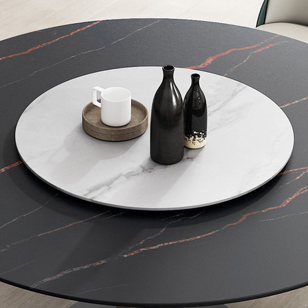 Modern Standard Round Shape Dining Table Sintered Stone Kitchen Dining Table with Pedestal Base Clearhalo ' dining_table' 'Dining Tables & Seating' 'Dining Tables' 'furn' 'furn_dining_table' 'Furniture' 'furniture_dining_table' 'Kitchen & Dining Furniture' 'kitchen&dining_furn' 'kitchen' 'kitchen_dining_table' 3816192
