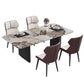 Sintered Stone Top Dining Table Rectangle Table with Metal Double Pedestal Clearhalo ' dining_table' 'Dining Tables & Seating' 'Dining Tables' 'furn' 'furn_dining_table' 'Furniture' 'furniture_dining_table' 'Kitchen & Dining Furniture' 'kitchen&dining_furn' 'kitchen' 'kitchen_dining_table' 3816209