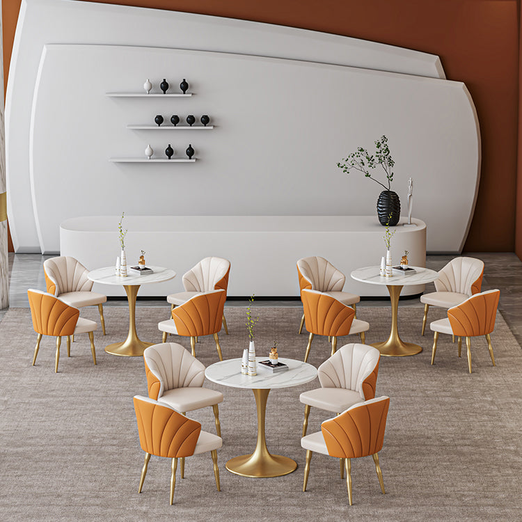 Round Tulip Base Home Furniture Traditional Luxury Stone Dining Room Collection Clearhalo ' dining_table' 'Dining Tables & Seating' 'Dining Tables' 'furn' 'furn_dining_table' 'Furniture' 'furniture_dining_table' 'Kitchen & Dining Furniture' 'kitchen&dining_furn' 'kitchen' 'kitchen_dining_table' 3816234