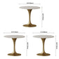 Round Tulip Base Home Furniture Traditional Luxury Stone Dining Room Collection Clearhalo ' dining_table' 'Dining Tables & Seating' 'Dining Tables' 'furn' 'furn_dining_table' 'Furniture' 'furniture_dining_table' 'Kitchen & Dining Furniture' 'kitchen&dining_furn' 'kitchen' 'kitchen_dining_table' 3816240