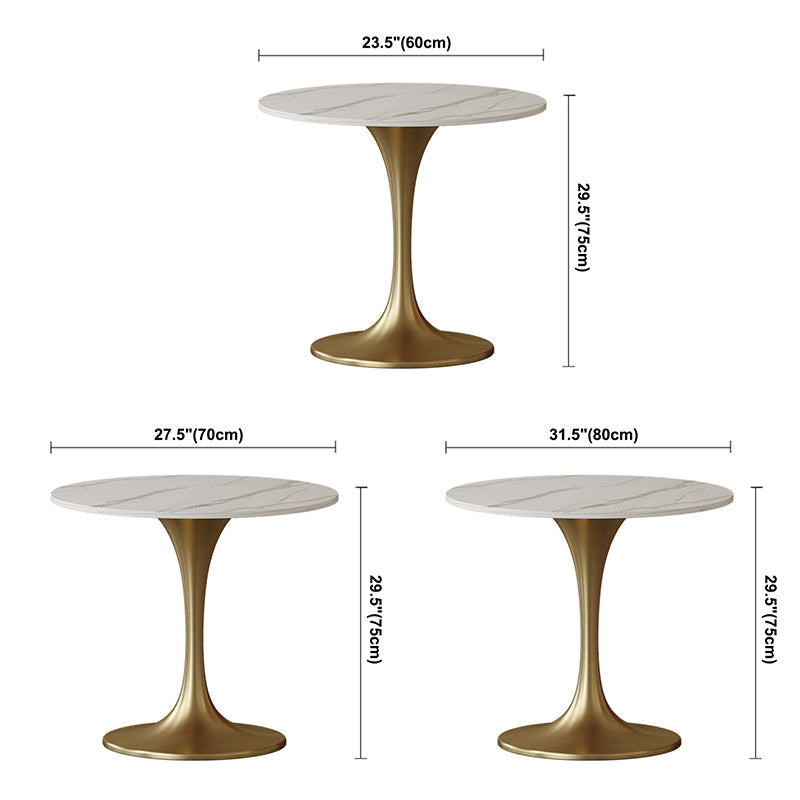 Round Tulip Base Home Furniture Traditional Luxury Stone Dining Room Collection Clearhalo ' dining_table' 'Dining Tables & Seating' 'Dining Tables' 'furn' 'furn_dining_table' 'Furniture' 'furniture_dining_table' 'Kitchen & Dining Furniture' 'kitchen&dining_furn' 'kitchen' 'kitchen_dining_table' 3816240