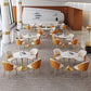 Round Tulip Base Home Furniture Traditional Luxury Stone Dining Room Collection Clearhalo ' dining_table' 'Dining Tables & Seating' 'Dining Tables' 'furn' 'furn_dining_table' 'Furniture' 'furniture_dining_table' 'Kitchen & Dining Furniture' 'kitchen&dining_furn' 'kitchen' 'kitchen_dining_table' 3816243