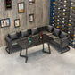 Industrial Style Sintered Stone Dinner Room Kitchen Table Black Metal Base Table for Dinning Room Clearhalo ' dining_table' 'Dining Tables & Seating' 'Dining Tables' 'furn' 'furn_dining_table' 'Furniture' 'furniture_dining_table' 'Kitchen & Dining Furniture' 'kitchen&dining_furn' 'kitchen' 'kitchen_dining_table' 3816247