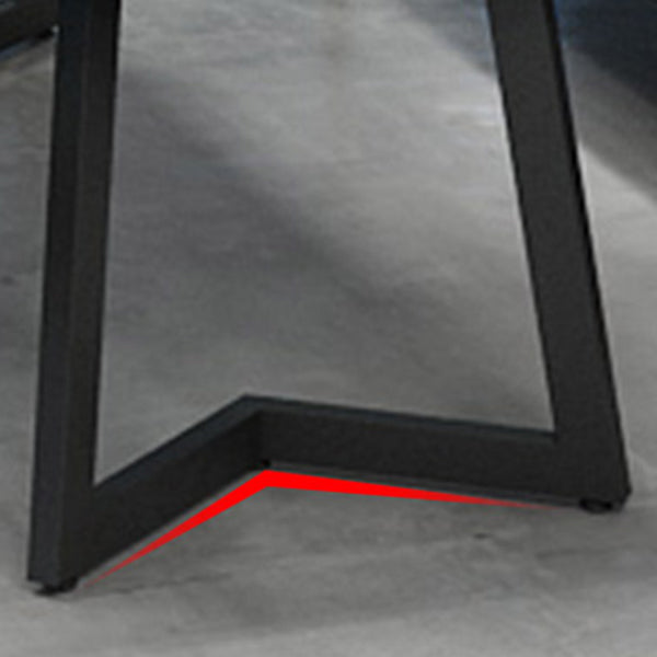 Industrial Style Sintered Stone Dinner Room Kitchen Table Black Metal Base Table for Dinning Room Clearhalo ' dining_table' 'Dining Tables & Seating' 'Dining Tables' 'furn' 'furn_dining_table' 'Furniture' 'furniture_dining_table' 'Kitchen & Dining Furniture' 'kitchen&dining_furn' 'kitchen' 'kitchen_dining_table' 3816251