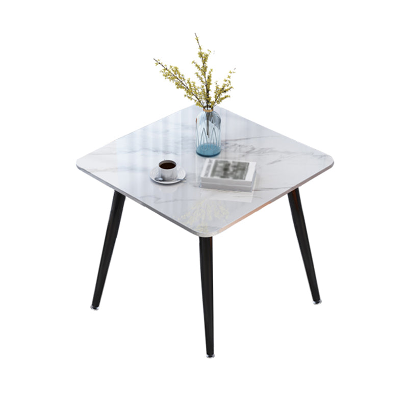 Square Industrial Dining Table White Tone Fixed Table with Sintered Stone Four Leg Without Chairs Clearhalo ' dining_table' 'Dining Tables & Seating' 'Dining Tables' 'furn' 'furn_dining_table' 'Furniture' 'furniture_dining_table' 'Kitchen & Dining Furniture' 'kitchen&dining_furn' 'kitchen' 'kitchen_dining_table' 3816265