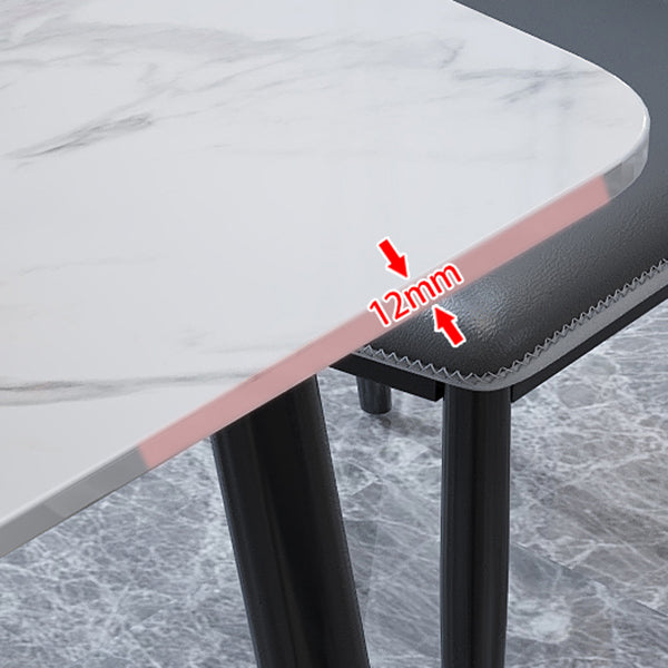 Square Industrial Dining Table White Tone Fixed Table with Sintered Stone Clearhalo ' dining_table' 'Dining Tables & Seating' 'Dining Tables' 'furn' 'furn_dining_table' 'Furniture' 'furniture_dining_table' 'Kitchen & Dining Furniture' 'kitchen&dining_furn' 'kitchen' 'kitchen_dining_table' 3816266