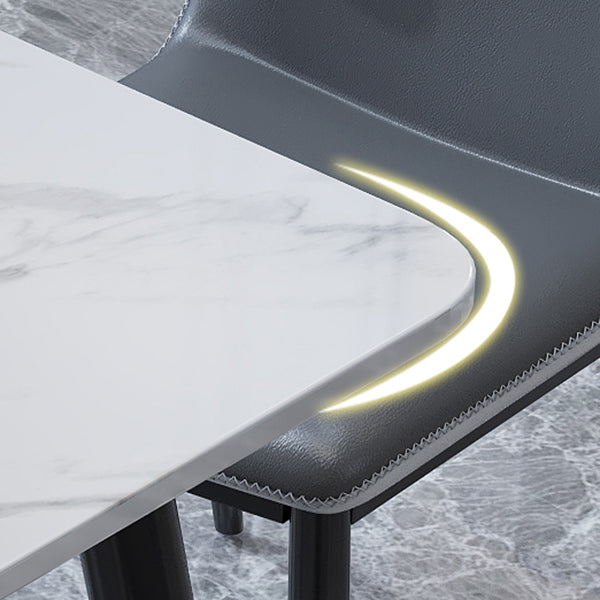 Square Industrial Dining Table White Tone Fixed Table with Sintered Stone Clearhalo ' dining_table' 'Dining Tables & Seating' 'Dining Tables' 'furn' 'furn_dining_table' 'Furniture' 'furniture_dining_table' 'Kitchen & Dining Furniture' 'kitchen&dining_furn' 'kitchen' 'kitchen_dining_table' 3816267