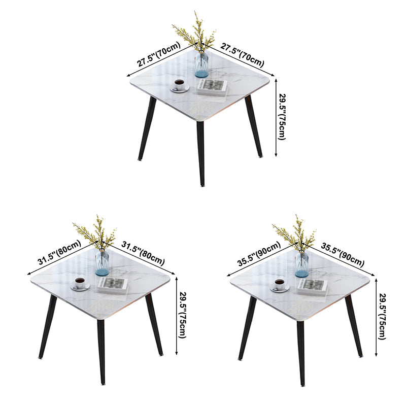 Square Industrial Dining Table White Tone Fixed Table with Sintered Stone Clearhalo ' dining_table' 'Dining Tables & Seating' 'Dining Tables' 'furn' 'furn_dining_table' 'Furniture' 'furniture_dining_table' 'Kitchen & Dining Furniture' 'kitchen&dining_furn' 'kitchen' 'kitchen_dining_table' 3816270