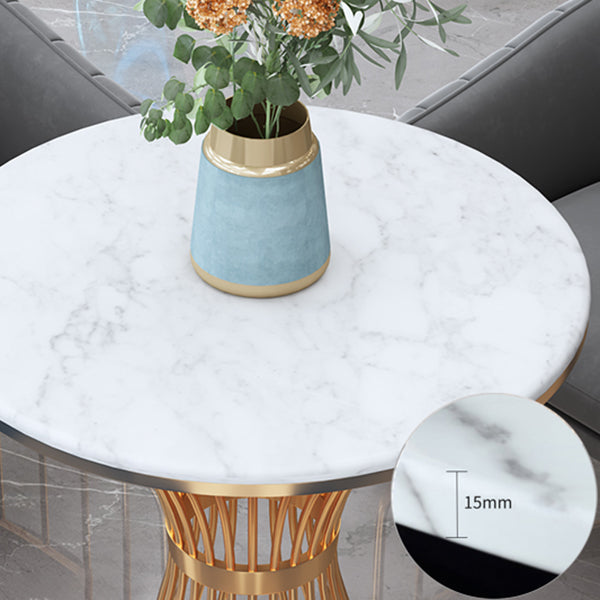 Luxury Style Sintered Stone Dining Table Single Pedestal Base Round Table for Home Clearhalo ' dining_table' 'Dining Tables & Seating' 'Dining Tables' 'furn' 'furn_dining_table' 'Furniture' 'furniture_dining_table' 'Kitchen & Dining Furniture' 'kitchen&dining_furn' 'kitchen' 'kitchen_dining_table' 3816279