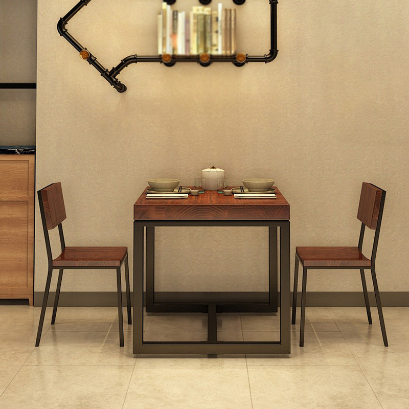 Industrial Solid Wood Dinner Room Kitchen Table Brown Square Table for Dinning Room Clearhalo ' dining_table' 'Dining Tables & Seating' 'Dining Tables' 'furn' 'furn_dining_table' 'Furniture' 'furniture_dining_table' 'Kitchen & Dining Furniture' 'kitchen&dining_furn' 'kitchen' 'kitchen_dining_table' 3816283