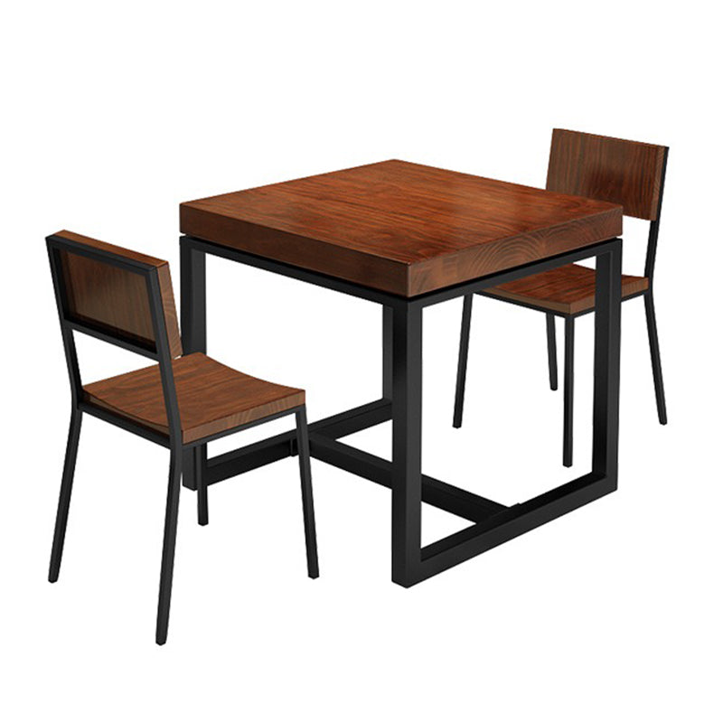 Industrial Solid Wood Dinner Room Kitchen Table Brown Square Table for Dinning Room Clearhalo ' dining_table' 'Dining Tables & Seating' 'Dining Tables' 'furn' 'furn_dining_table' 'Furniture' 'furniture_dining_table' 'Kitchen & Dining Furniture' 'kitchen&dining_furn' 'kitchen' 'kitchen_dining_table' 3816287