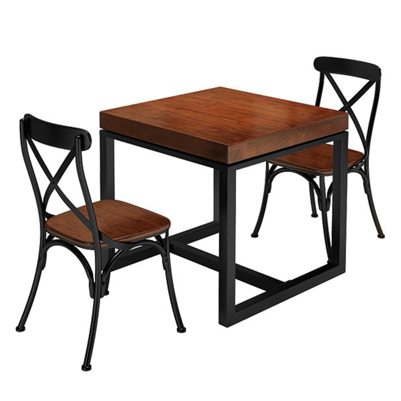 Industrial Solid Wood Dinner Room Kitchen Table Brown Square Table for Dinning Room Clearhalo ' dining_table' 'Dining Tables & Seating' 'Dining Tables' 'furn' 'furn_dining_table' 'Furniture' 'furniture_dining_table' 'Kitchen & Dining Furniture' 'kitchen&dining_furn' 'kitchen' 'kitchen_dining_table' 3816289