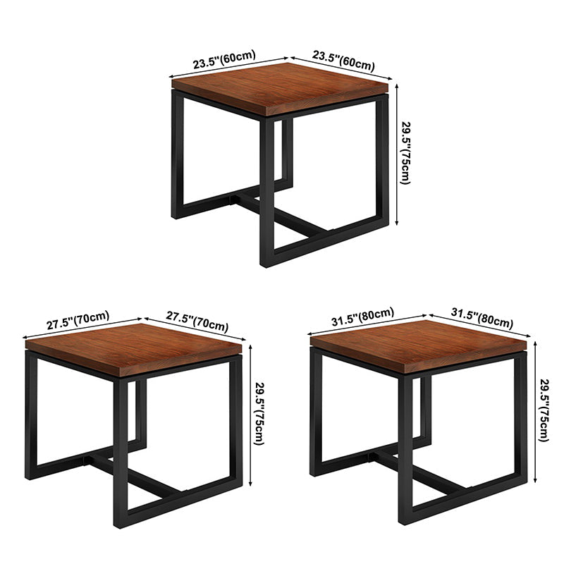 Industrial Solid Wood Dinner Room Kitchen Table Brown Square Table for Dinning Room Clearhalo ' dining_table' 'Dining Tables & Seating' 'Dining Tables' 'furn' 'furn_dining_table' 'Furniture' 'furniture_dining_table' 'Kitchen & Dining Furniture' 'kitchen&dining_furn' 'kitchen' 'kitchen_dining_table' 3816291