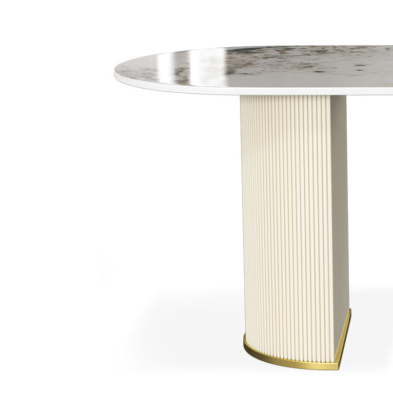 Metal Traditional Luxury Free Form Indoor Table Sintered Stone Table for Dining Room Clearhalo ' dining_table' 'Dining Tables & Seating' 'Dining Tables' 'furn' 'furn_dining_table' 'Furniture' 'furniture_dining_table' 'Kitchen & Dining Furniture' 'kitchen&dining_furn' 'kitchen' 'kitchen_dining_table' 3816308