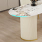 Metal Traditional Luxury Free Form Indoor Table Sintered Stone Table for Dining Room Clearhalo ' dining_table' 'Dining Tables & Seating' 'Dining Tables' 'furn' 'furn_dining_table' 'Furniture' 'furniture_dining_table' 'Kitchen & Dining Furniture' 'kitchen&dining_furn' 'kitchen' 'kitchen_dining_table' 3816309