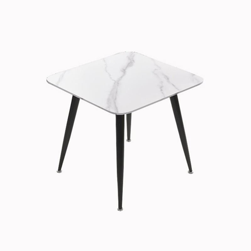 Square Sintered Stone White Dining Table Industrial 4 Legs Table for Dining Room Clearhalo ' dining_table' 'Dining Tables & Seating' 'Dining Tables' 'furn' 'furn_dining_table' 'Furniture' 'furniture_dining_table' 'Kitchen & Dining Furniture' 'kitchen&dining_furn' 'kitchen' 'kitchen_dining_table' 3816317