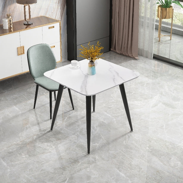 Square Sintered Stone White Dining Table Industrial 4 Legs Table for Dining Room Clearhalo ' dining_table' 'Dining Tables & Seating' 'Dining Tables' 'furn' 'furn_dining_table' 'Furniture' 'furniture_dining_table' 'Kitchen & Dining Furniture' 'kitchen&dining_furn' 'kitchen' 'kitchen_dining_table' 3816321