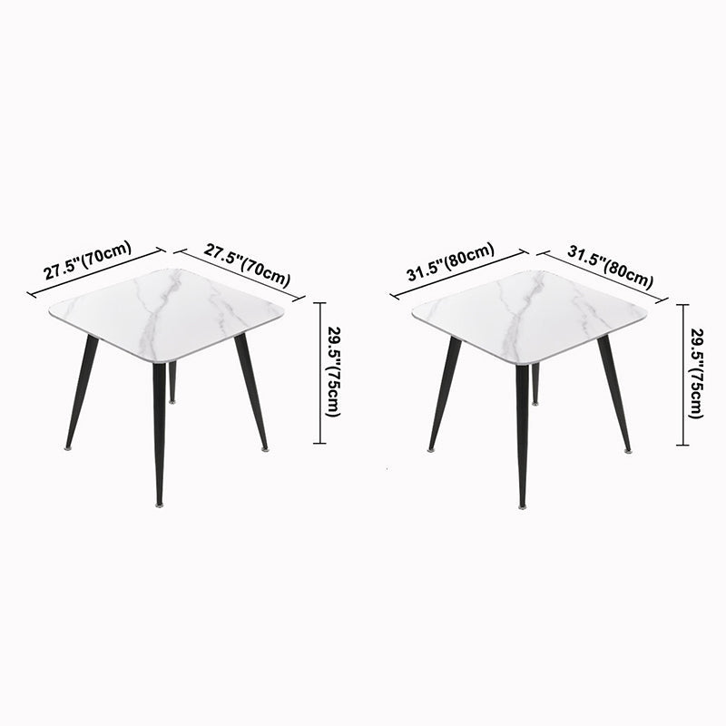 Square Sintered Stone White Dining Table Industrial 4 Legs Table for Dining Room Clearhalo ' dining_table' 'Dining Tables & Seating' 'Dining Tables' 'furn' 'furn_dining_table' 'Furniture' 'furniture_dining_table' 'Kitchen & Dining Furniture' 'kitchen&dining_furn' 'kitchen' 'kitchen_dining_table' 3816322