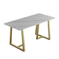 Luxury Style Sintered Stone Dining Table Double Pedestal Base Rectangle Table for Home Clearhalo ' dining_table' 'Dining Tables & Seating' 'Dining Tables' 'furn' 'furn_dining_table' 'Furniture' 'furniture_dining_table' 'Kitchen & Dining Furniture' 'kitchen&dining_furn' 'kitchen' 'kitchen_dining_table' 3816332