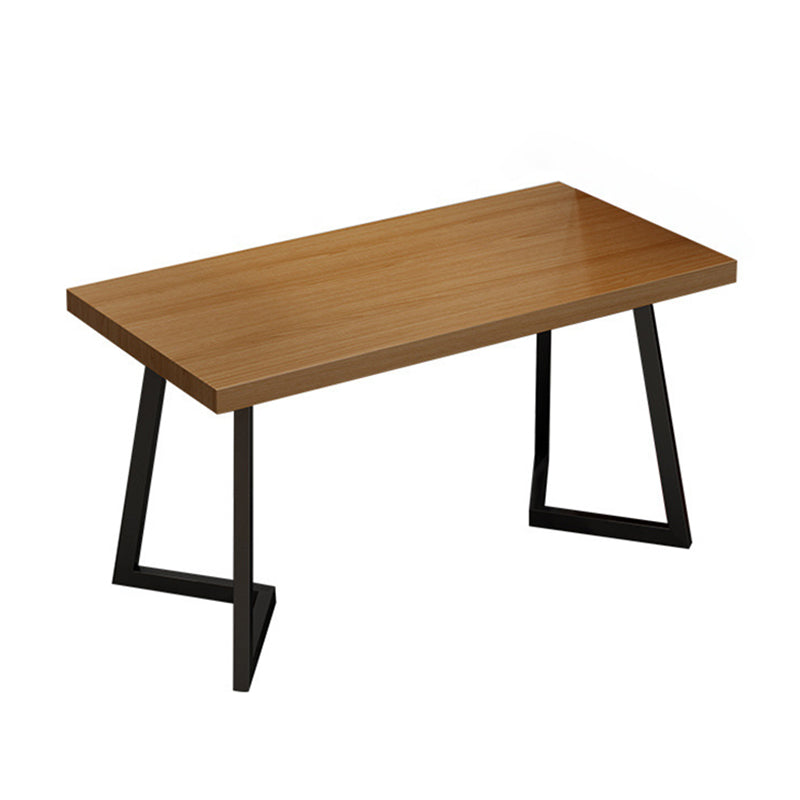 Industrial Solid Wood Dinner Room Kitchen Table Brown Sled Base Table for Dinning Room 47.2"L x 23.6"W x 29.5"H Without Chairs Clearhalo ' dining_table' 'Dining Tables & Seating' 'Dining Tables' 'furn' 'furn_dining_table' 'Furniture' 'furniture_dining_table' 'Kitchen & Dining Furniture' 'kitchen&dining_furn' 'kitchen' 'kitchen_dining_table' 3816346