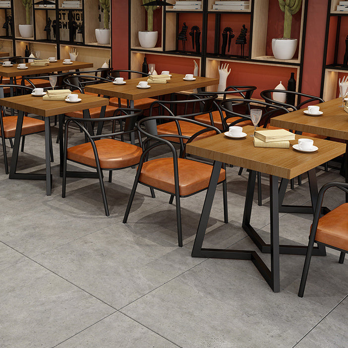 Industrial Solid Wood Dinner Room Kitchen Table Brown Sled Base Table for Dinning Room Clearhalo ' dining_table' 'Dining Tables & Seating' 'Dining Tables' 'furn' 'furn_dining_table' 'Furniture' 'furniture_dining_table' 'Kitchen & Dining Furniture' 'kitchen&dining_furn' 'kitchen' 'kitchen_dining_table' 3816350
