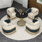 Round Sintered Stone Two-Color Dining Table Glam Pedestal Table for Dining Room Clearhalo ' dining_table' 'Dining Tables & Seating' 'Dining Tables' 'furn' 'furn_dining_table' 'Furniture' 'furniture_dining_table' 'Kitchen & Dining Furniture' 'kitchen&dining_furn' 'kitchen' 'kitchen_dining_table' 3816368