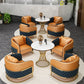 Round Sintered Stone Two-Color Dining Table Glam Pedestal Table for Dining Room Clearhalo ' dining_table' 'Dining Tables & Seating' 'Dining Tables' 'furn' 'furn_dining_table' 'Furniture' 'furniture_dining_table' 'Kitchen & Dining Furniture' 'kitchen&dining_furn' 'kitchen' 'kitchen_dining_table' 3816372