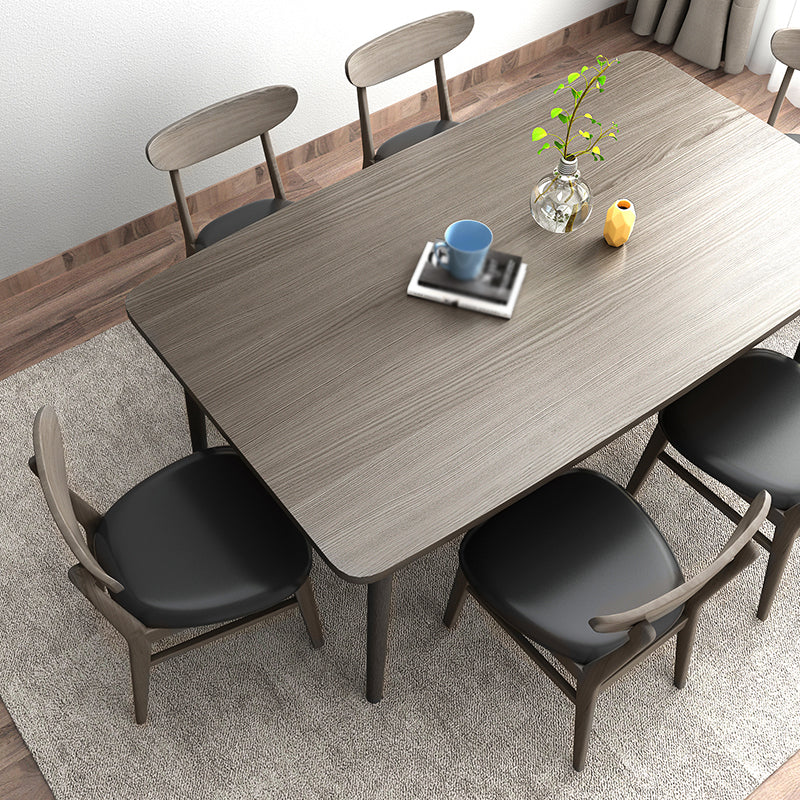 Rectangle Whit Oak Wooden Table Modern Dining Table with 4 Legs in Walnut Clearhalo ' dining_table' 'Dining Tables & Seating' 'Dining Tables' 'furn' 'furn_dining_table' 'Furniture' 'furniture_dining_table' 'Kitchen & Dining Furniture' 'kitchen&dining_furn' 'kitchen' 'kitchen_dining_table' 3816381