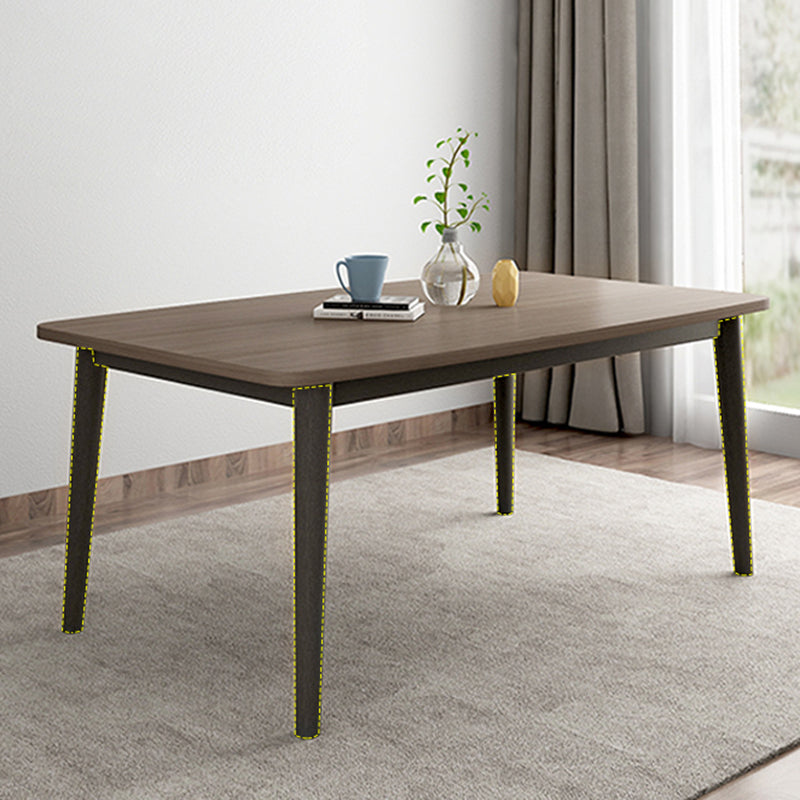 Rectangle Whit Oak Wooden Table Modern Dining Table with 4 Legs in Walnut Clearhalo ' dining_table' 'Dining Tables & Seating' 'Dining Tables' 'furn' 'furn_dining_table' 'Furniture' 'furniture_dining_table' 'Kitchen & Dining Furniture' 'kitchen&dining_furn' 'kitchen' 'kitchen_dining_table' 3816382