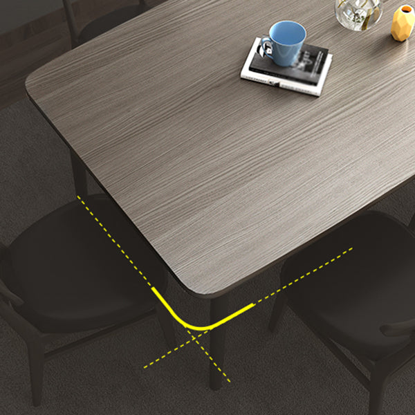 Rectangle Whit Oak Wooden Table Modern Dining Table with 4 Legs in Walnut Clearhalo ' dining_table' 'Dining Tables & Seating' 'Dining Tables' 'furn' 'furn_dining_table' 'Furniture' 'furniture_dining_table' 'Kitchen & Dining Furniture' 'kitchen&dining_furn' 'kitchen' 'kitchen_dining_table' 3816386