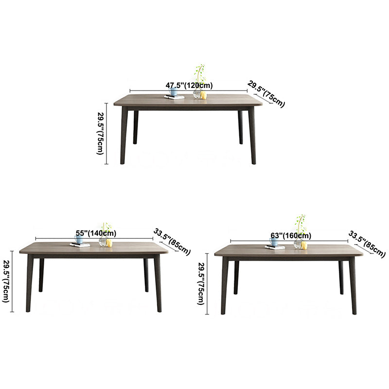 Rectangle Whit Oak Wooden Table Modern Dining Table with 4 Legs in Walnut Clearhalo ' dining_table' 'Dining Tables & Seating' 'Dining Tables' 'furn' 'furn_dining_table' 'Furniture' 'furniture_dining_table' 'Kitchen & Dining Furniture' 'kitchen&dining_furn' 'kitchen' 'kitchen_dining_table' 3816389