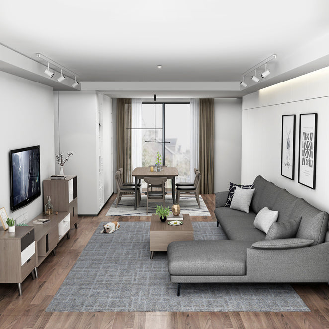 Rectangle Whit Oak Wooden Table Modern Dining Table with 4 Legs in Walnut Clearhalo ' dining_table' 'Dining Tables & Seating' 'Dining Tables' 'furn' 'furn_dining_table' 'Furniture' 'furniture_dining_table' 'Kitchen & Dining Furniture' 'kitchen&dining_furn' 'kitchen' 'kitchen_dining_table' 3816394